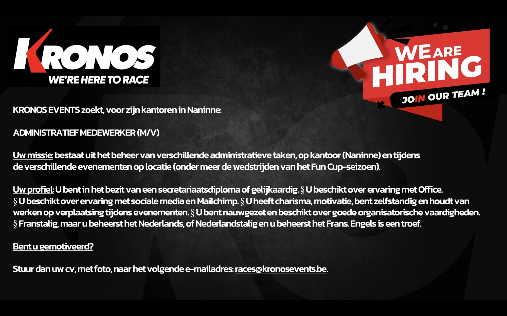 image 2 - Et si vous rejoigniez l'équipe de Kronos Events ?